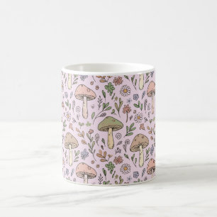 Blush Pink Fungi Seamless Pattern Cottagecore Coffee Mug