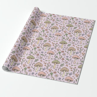 Blush Pink Fungi Seamless Pattern Gift Wrapping Paper
