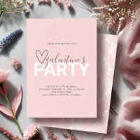 Blush Pink Galantine Modern Birthday Party Invite