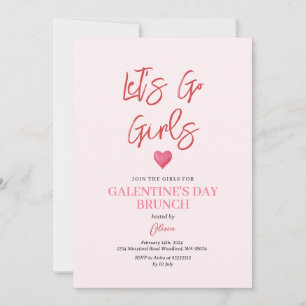 Blush Pink Galentine's Day Party Brunch Dinner Invitation