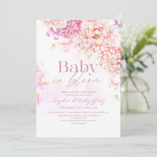 Blush Pink Garden Bloom Baby Shower Invitation