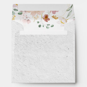 Blush Pink Garden Flowers Bridal Shower Square Envelope