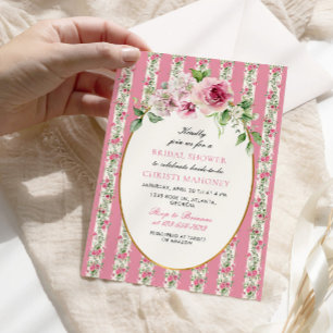 Blush Pink Garden Party Bridal Shower Invitation