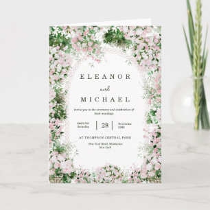 Blush Pink Garden Wedding Romantic Floral Wedding Invitation