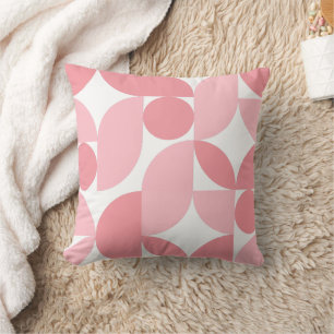 Blush Pink Geometric Abstract Pattern  Cushion