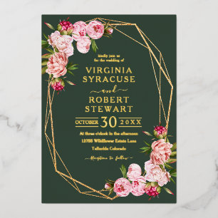 Blush Pink Geometric Royal Green Wedding