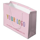 Blush Pink Gift Bag Custom Logo Personalised Bulk