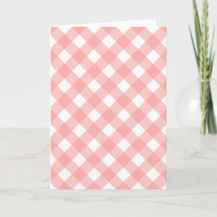 Blush Pink Gingham Check Pattern Card