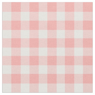 Blush Pink Gingham Check Pattern Fabric