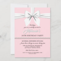 Blush Pink Girly Fancy Tiffany Birthday Invitation