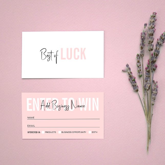 Blush Pink Girly Logo Prize Raffle Business Ticket (Creator Uploaded)