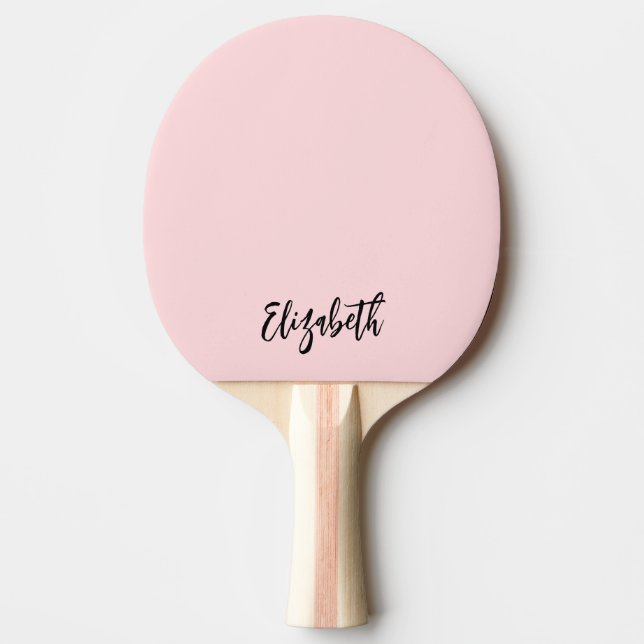 Blush Pink Girly Modern Script Monogram Name Ping Pong Paddle (Front)