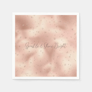 Blush Pink Glam Glitter Snowflake Napkin