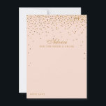 Blush Pink & Glam Gold Confetti Wedding Collection Advice Card<br><div class="desc">Add a touch of glam to your wedding with these blush pink and gold confetti advice cards. The simple yet stylish design will allow your guests to write a note of advice for you to keep and read over in years to come. The wording is easy to personalise so these...</div>