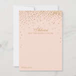 Blush Pink & Glam Gold Confetti Wedding Collection Advice Card<br><div class="desc">Add a touch of glam to your wedding with these blush pink and gold confetti advice cards. The simple yet stylish design will allow your guests to write a note of advice for you to keep and read over in years to come. The wording is easy to personalise so these...</div>