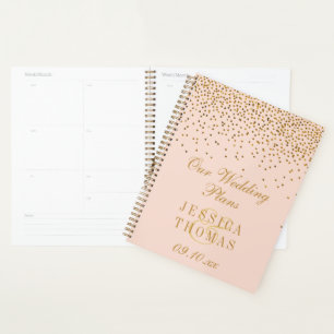 Blush Pink & Glam Gold Confetti Wedding Planner