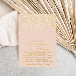 Blush Pink & Glam Gold Confetti Wedding Rehearsal