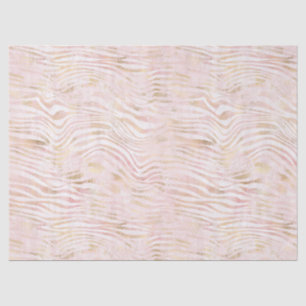 Blush Pink Glam Gold Zebra Print Tissue Paper
