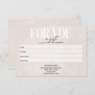 Blush Pink Glitter Business Gift Certificate Card