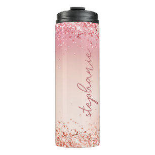Blush Pink Glitter Custom Thermal Tumbler