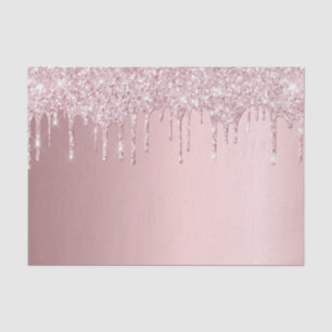 Blush pink glitter drips girly sparkle  tissue paper