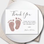 Blush Pink Glitter Feet Baby Shower Thank You  Postcard<br><div class="desc">This baby shower Thank You Card is decorated with modern typography and cute blush-pink glitter baby feet.
Easily customizable with your message.
Original Design © Michele Davies.</div>