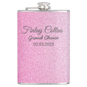 Blush Pink Glitter Hip Flask