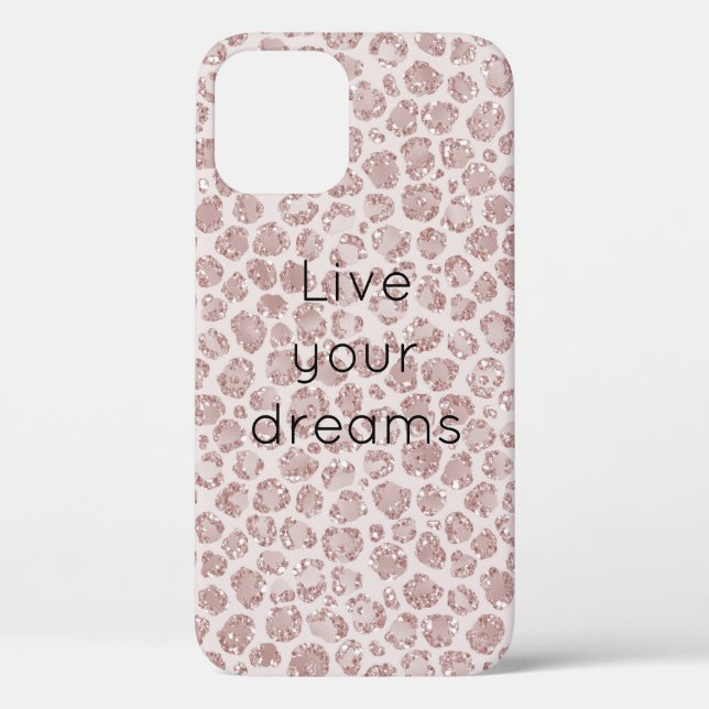 Blush Pink Glitter Leopard Print         Case-Mate iPhone Case (Back)