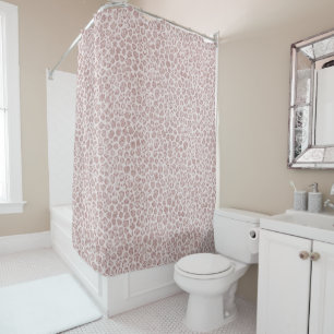 Blush Pink Glitter Leopard Print       Shower Curtain