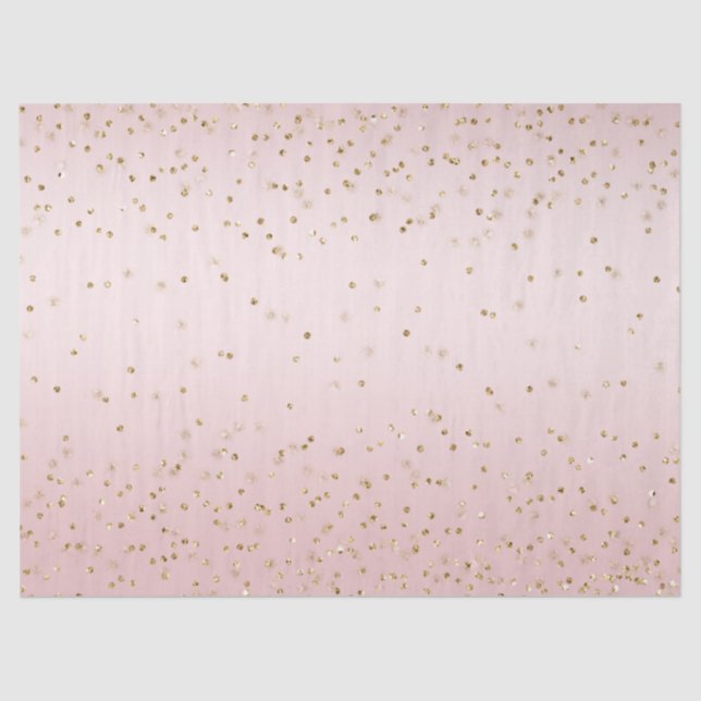 Blush Pink Glitter Love Gold Confetti     Tissue Paper (Front)
