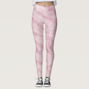 Blush Pink Glitter Sparkle Leggings