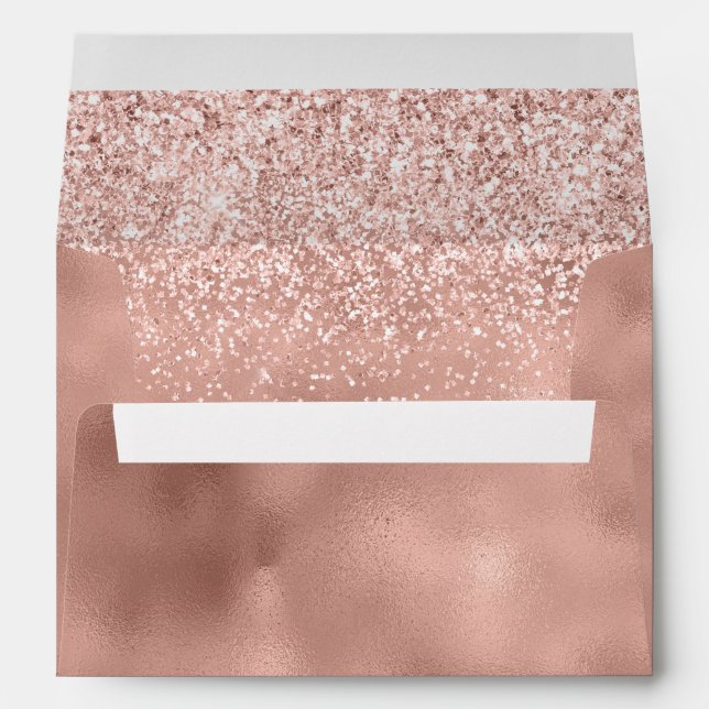 Blush Pink Glitz Glam Glitter Sparkle Envelope (Back (Bottom))