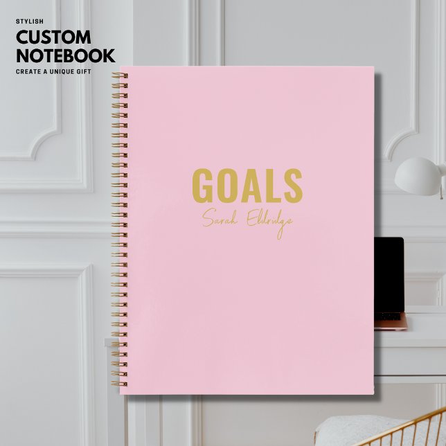Blush Pink Goals Personalized Notebook To Do List (Creator Uploaded)