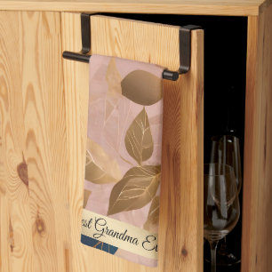 Blush Pink Gold Boho Leaves Popular Collection Tea Towel