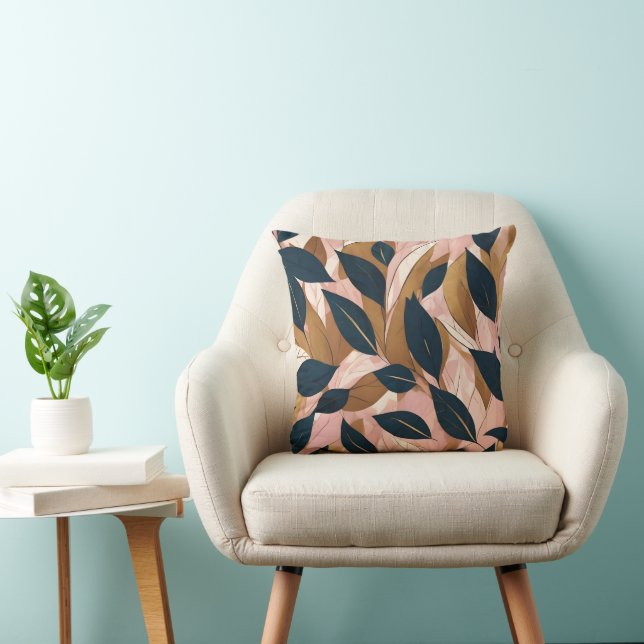 Blush Pink Gold Boho Leaves Trendy Collection Cushion (Chair)