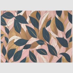 Blush Pink Gold Boho Leaves Trendy Collection Tissue Paper