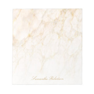 Blush Pink Gold Brown Elegant Marble Notepad