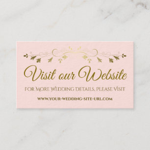Blush Pink & Gold Chic Wedding Visit Our Website Enclosure Card