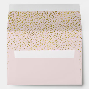 Blush Pink & Gold Confetti Modern Engagement Party Envelopes