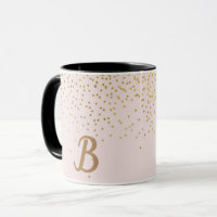 Blush Pink & Gold Confetti Modern Glam Trendy