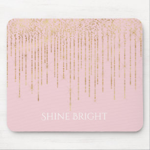 Blush Pink Gold Confetti Mouse Pad