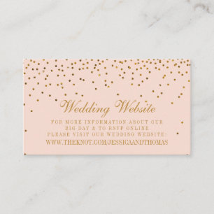 Blush Pink & Gold Confetti Wedding Enclosure Card