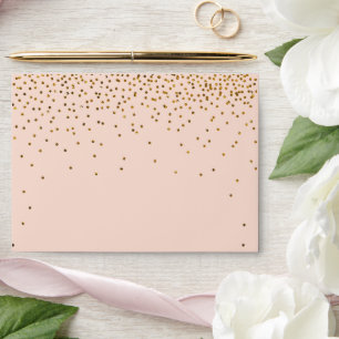 Blush Pink & Gold Confetti Wedding Envelopes
