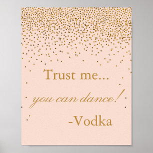 Blush Pink & Gold Confetti Wedding Party Sign