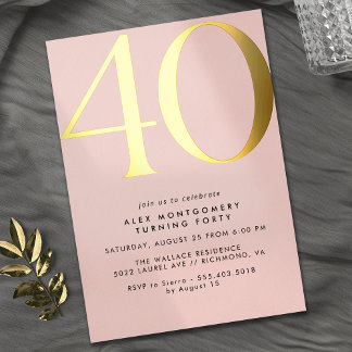 Blush Pink & Gold | Elegant Womens 40th Birthday