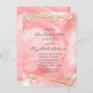 Blush Pink Gold Fairytale Bachelorette Party Invit Invitation