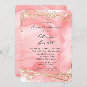 Blush Pink Gold Fairytale Bridal Shower Invitation