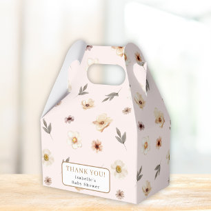 Blush Pink Gold Floral Baby Shower Favour Box