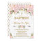 Blush Pink & Gold Floral Baptism Invitation