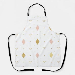 Blush Pink Gold Geometric Pattern Apron